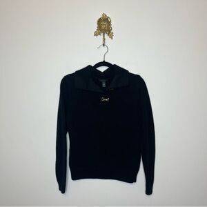 Vintage Lauren Ralph Lauren Navy Double Clasp Sweater M